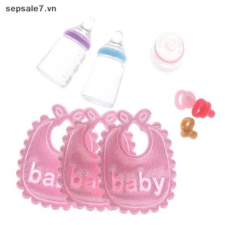 [Toyfeb] 1: 12 Nhà búp bê Thu nhỏ Bình sữa cho bé Bộ Yếm núm vú giả Bộ Quà tặng phụ kiện nhà trẻ {vn}
