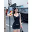 Mùa hè Retro Hot Girl Denim Fishbone Corset Vest Nữ Hẹp Ôm Hơn Nhìn Phù Hợp Với Áo