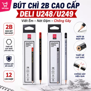 Bút Chì 2B Cao Cấp Lục Giác Deli U248 / U249 - Định Hình Tay Cầm, Định Vị