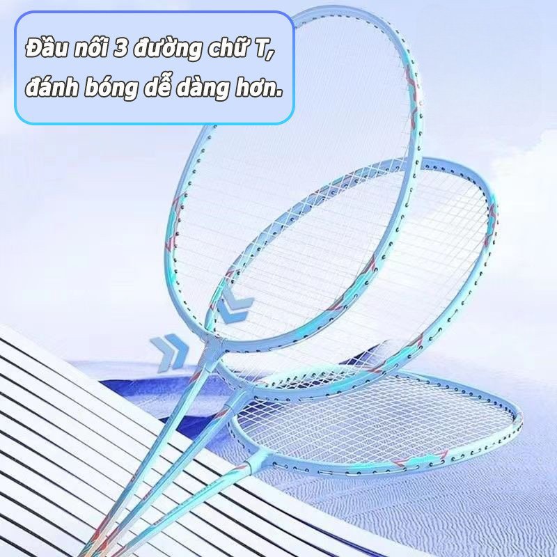 Bộ Vợt Cầu Lông Khung Nhôm Siêu Nhẹ Kèm 3 Quả Cầu Cho Người Mới Chơi Người Lớn Màu Đẹp