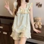 Phụ Nữ Đơn Giản Màu Ren Viền Camisole Pyjama Bộ Có Miếng Lót Ngực Để Mặc Ngoài Trời Trong Nhà Hàng Ngày Nhà Thường Ngày Giải Trí Mùa Hè Dịp