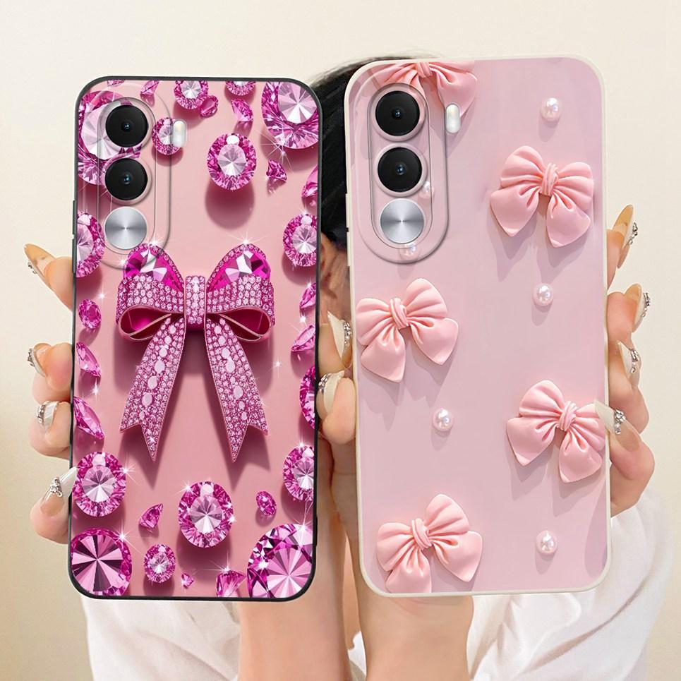 Ốp Lưng Cho Realme C100i C100X RMX5366 RMX5377 Ốp Lưng Silicon Mềm Ốp Lưng Hoa Bướm Nơ Họa Tiết Anh Đào Vỏ Điện Thoại