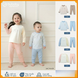 Bubaby SBC110438  Bộ dài tay cổ tròn Signature Cao Cấp Cho Bé trai bé gái | Quần áo chính hãng .2