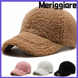 Mũ bóng chày sang trọng MERIGGIARE, Mũ bố ngoài trời bằng len cừu nhân tạo, Mũ xe tải Unisex có thể điều chỉnh ấm áp thời trang dành cho nữ và nam giới