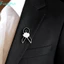 FUJIOU Đen Ruy Băng Pin, Nhận Thức Trắng Tang Lễ Ruy Băng Huy Hiệu Trâm Cài, Đơn Giản Vintage Men Đen Ruy Băng Huy Hiệu Ve Áo Pin Nơ Đen Trâm Cài Đảng