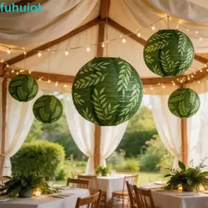 Đèn lồng giấy treo FUHUIOT, Đèn lồng gấp mộc mạc thủ công, Sáng tạo Chúc may mắn Vintage Vòng đèn lồng Trung Quốc Ảnh Prop
