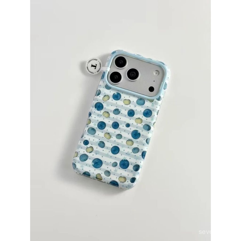 Ốp Điện Thoại Thích Hợp Cho iPhone XS XR 11 12 13mini 14 15 16 17 Pro max Plus Air Polka Dot Stripes Blueberry Vỏ Bảo Vệ Chống Sốc Bao Gồm Tất Cả DKQX