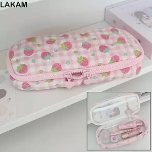 Túi đựng bút LAKAM, Thiết kế dâu Túi văn phòng phẩm dung tích lớn, Dây kéo đa chức năng Bút chì cầm tay Văn phòng trường học