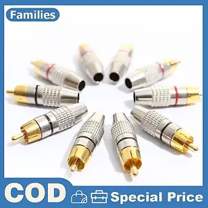 10 Chiếc RCA Cắm Âm Thanh Video Loing Cáp Nam Kết Nối Mạ Vàng