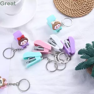 Móc khóa bấm TUYỆT VỜI, Đồ dùng văn phòng trường học hoạt hình Máy ghim mini, Dụng cụ đóng sách văn phòng phẩm mini cầm tay