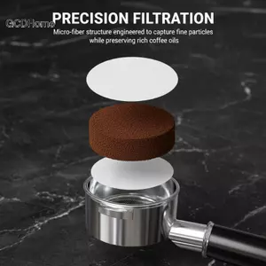 Bộ lọc giấy cà phê Espresso đa năng GCDHome 51mm 53mm 54mm 58mm 100 / 500 Cái Không tẩy trắng Tương thích với hầu hết các máy Espresso HOT