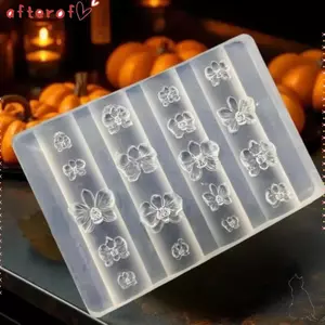Bản mẫu chạm khắc nghệ thuật móng tay AFTEROF, Bản mẫu khắc silicon Khuôn hoa Phalaenopsis, Hoa văn hoa tái sử dụng nóng Bướm Thiết kế phong lan Khuôn móng tay silicon cho nghệ thuật làm móng tay DIY