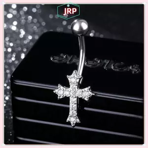 JRP Thời Trang Gợi Cảm Xuyên Rốn Móng Tay Cơ Thể Trang Sức Nữ Bé Gái Cá Tính Đơn Giản Chữ Thập Mặt Dây Chuyền Bụng Nút Nhẫn Quà Tặng JRP