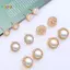 < Honeyba > 6 Đôi Ngọc Trai Kim Cương Giả Pha Lê Thanh Lịch Dấu Hiệu Tai Nhỏ Bông Tai Đẹp
