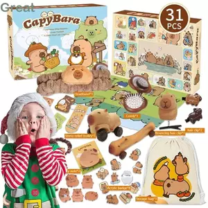 Lịch Mùa Vọng Giáng Sinh TUYỆT VỜI, Bộ Chủ Đề Capybara Lịch Mùa Vọng, Đếm Ngược Hình Anime Mô Hình Hoạt Hình Capybara Hộp Lịch Cho Trẻ Em Quà Tặng Giáng Sinh