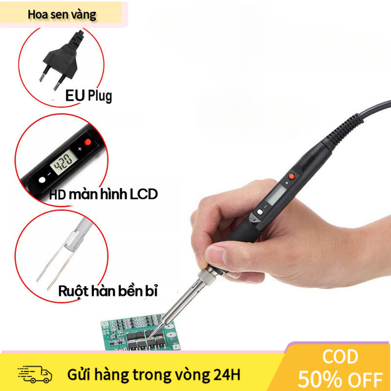 【24H】Mỏ Hàn Nhiệt 80W Có Màn Hình LCD Hiển Thị, Điều Chỉnh Nhiệt Chính Xác, Tiện Lợi Cho DIY Điện Tử