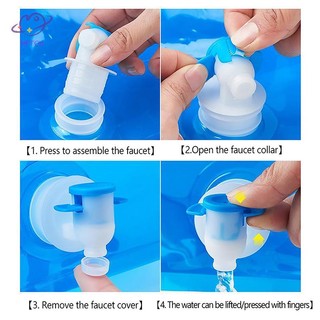 Túi đựng nước gấp gọn HFTOY 5/10L có vòi dành cho xe đạp, du lịch và cắm trại, làm từ nhựa dày