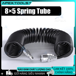 Dây Hơi Khí Nén Xoắn PU APEX - 5x8mm, Cam, 6m/9m/12m/15m, Cao Cấp