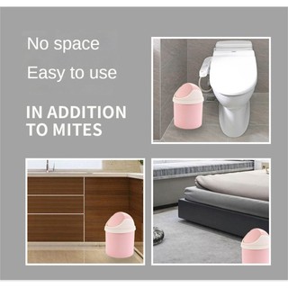 Thùng rác có nắp sáng tạo Mini - Thùng rác phòng khách để bàn lò xo