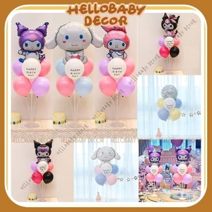 Set trụ 7 nhánh 70cm trang trí sinh nhật Kuromi cho bé - trụ giả bóng bay kèm bóng