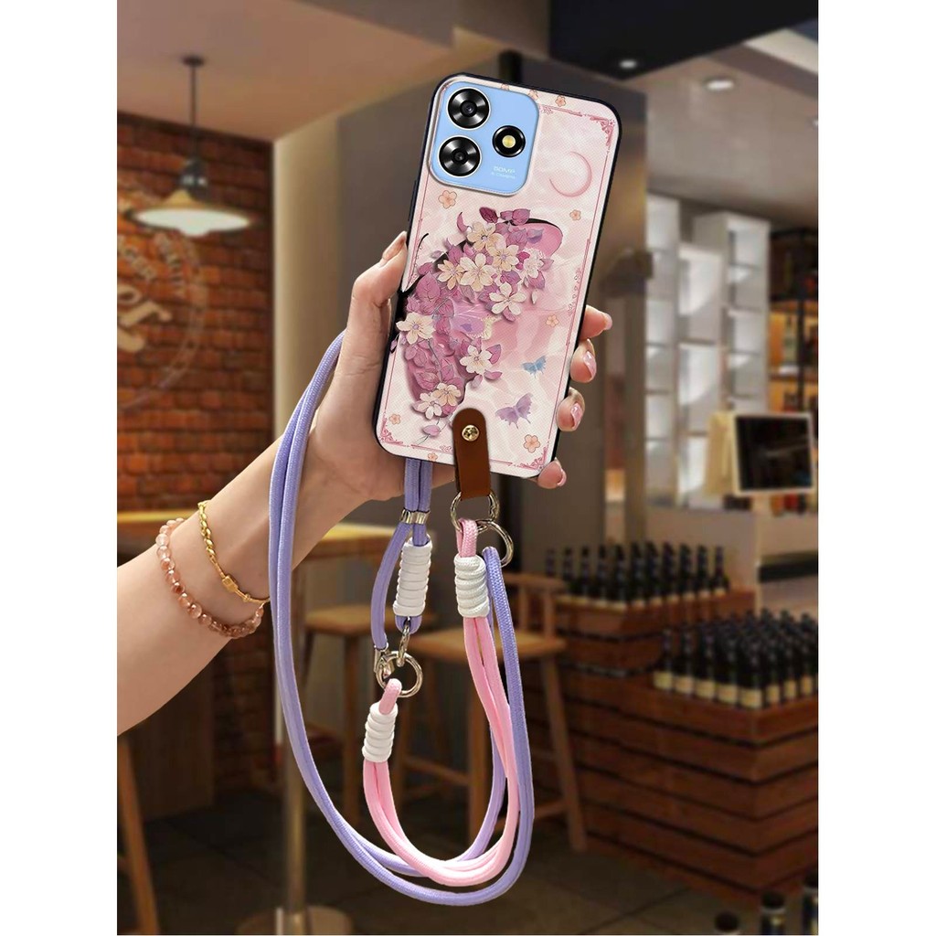 Ốp Điện Thoại Bền Graffiti Cho ZTE Blade A73 4G / V50 Smart / V50 Design 4G / Axon50Lite Vòng Cổ Bảo Vệ Dễ Thương Bọc Toàn Bộ Dây Silicon TPU Đeo Ngang Chống Thấm Nước Chống Bụi Diagonal