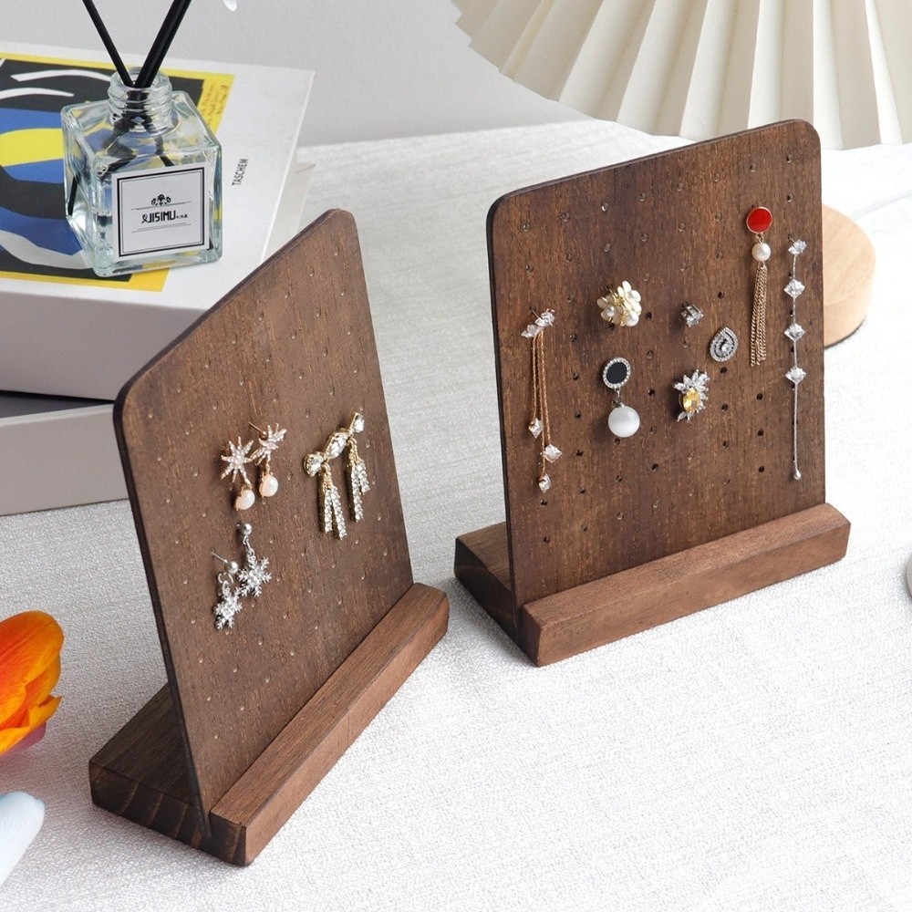 Giá đỡ bông tai DAYBREAK, có đế bông tai gỗ 72 lỗ đế, Màn hình trang sức sáng tạo Giá trưng bày đồ trang sức để bàn