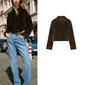 Mùa Thu 2026 Sản Phẩm Mới Quần Áo Nữ Chống Leather Ve Áo Dài Tay Áo Khoác Ngắn Áo Khoác 8073254