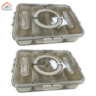Hộp đựng trái cây di động và tay cầm Khay đựng rau quả có thể tái sử dụng Đĩa chia có thể tháo rời để đi bộ đường dài Bánh quy các bữa tiệc Hạt Chip