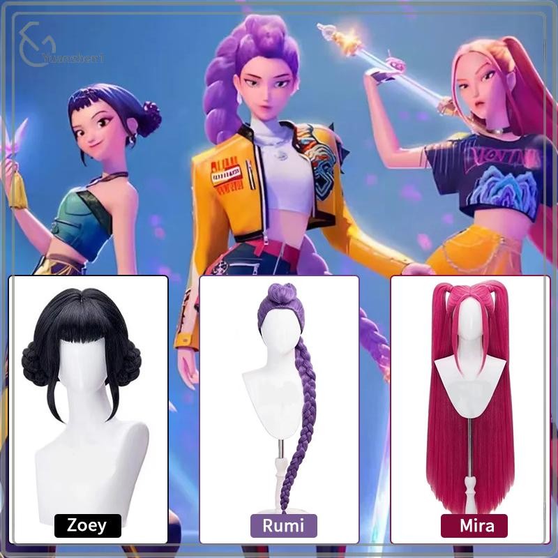 Tóc giả cosplay KPOP Demon Hunters Rumi Mira Zoey màu tím, tổng hợp ...