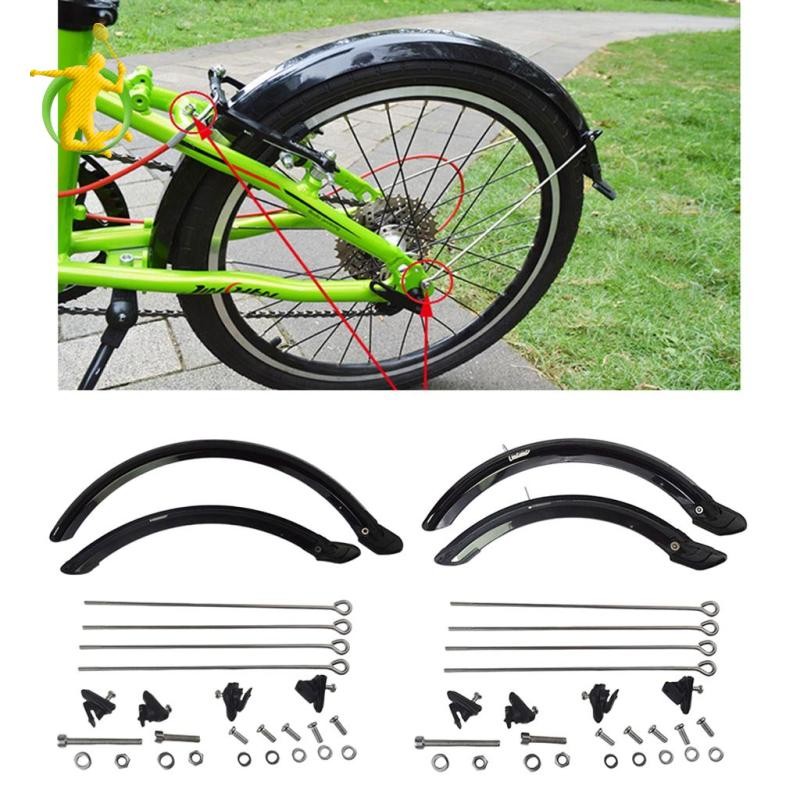 Bền Xe Đạp Gấp Bùn 4 '' 20 '' Bánh Xe Phía Trước Phía Sau Chắn Bùn Bộ Phụ Kiện