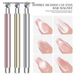 [savemoneyeveryday] Móng tay nghệ thuật từ tính Tay cầm bằng nhôm hình trụ Gel UV Dụng cụ nam châm Dụng cụ thiết kế móng tay hai đầu [vn]
