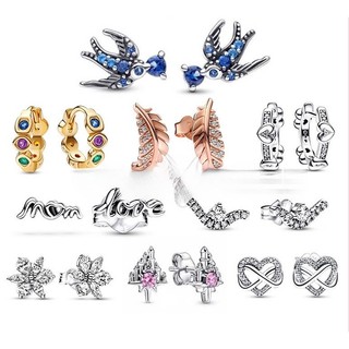 Bông tai Shine Swallow dành cho nữ, đồng trắng mạ bạc, biểu tượng tình cảm vĩnh cửu