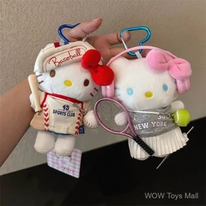 Hàng sẵn có Sáng tạo Cross-Dressing Hello kitty Búp bê sang trọng quyến rũ Bộ cầu lông dễ thương KT Cat Doll Móc khóa Túi bé gái Mặt dây chuyền Quà tặng