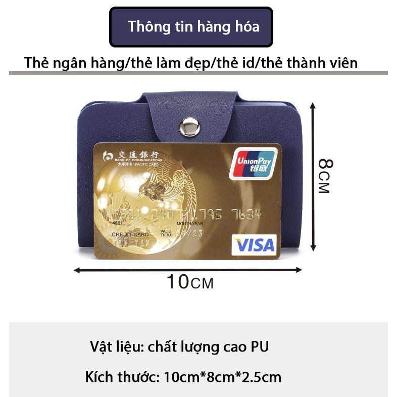 M8 Đơn Giản Nhỏ 24 Khe Cắm Thẻ Tinh Tế Đựng Thẻ Ví Đựng Tiền Xu Nhẹ Mỏng Thẻ Ngân Hàng Thẻ Tín MALAN