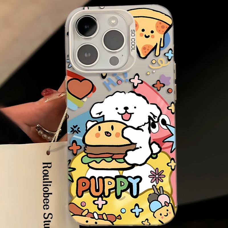 Ốp Lưng iPhone Hình Chó Kẻ Nét Burger Độc Đáo - Tương Thích 16/15/14/13/12/11 Pro Max, XS Max, X