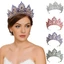 FUJICOU Baroque Queen Tiaras, Vương miện công chúa hợp kim lấp lánh sang trọng, Đẹp thanh lịch có thể điều chỉnh sáng bóng Kim cương giả Cuộc thi Diadem Sự kiện