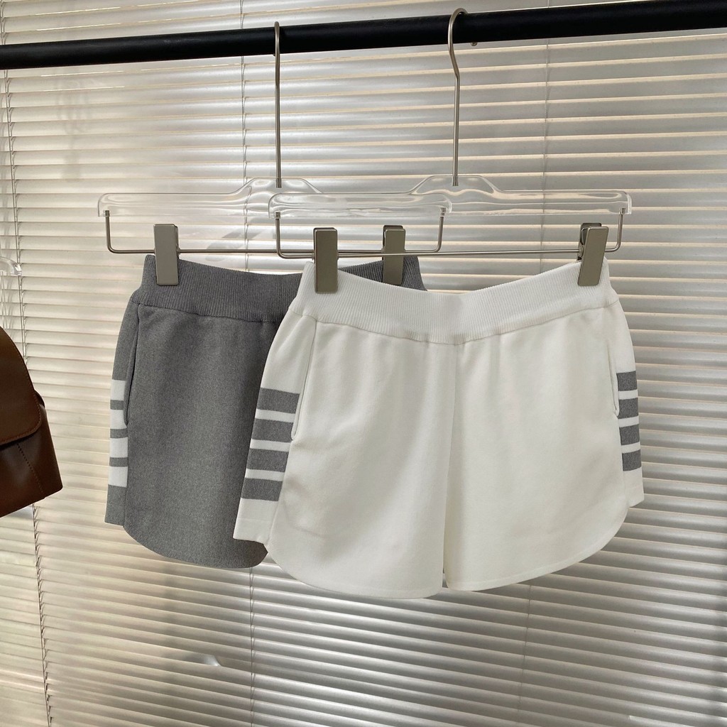 thombrowne 8969Side Stripe Shorts Spring Summer College Style Four-Stripe Ice Silk Hot Pants Women's Summer Wear