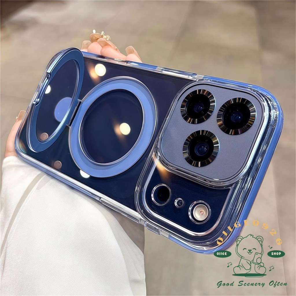 【 Ốp lưng iPhone17 】 Giá đỡ từ tính pha lê đá cam Vỏ điện thoại iphone17 Pro Max 16 15 14 13 12 cho vỏ iPhone Vỏ mềm silicon TPU chống sốc