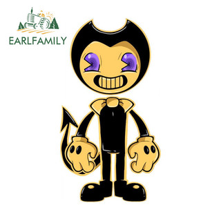 EARLFAMILY Bendy Anime Ngộ nghĩnh Dán Xe Hơi Thời Trang Chống Trầy Xước Vinyl Decal Thích Hợp Cho Hành Lý Ốp Lưng Kính Chắn Gió Xe Máy