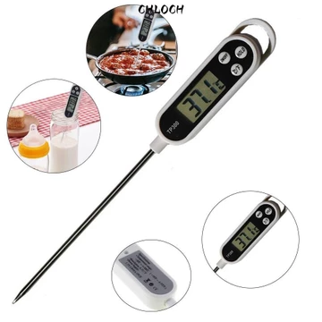 Nhiệt kế thực phẩm kỹ thuật số CHLOCH, Màn hình có đèn nền Nhiệt kế thịt đọc tức thì, Phạm vi nhiệt độ -50°C đến + 300°C Đầu dò dài chống nước Nhiệt kế nhà bếp điện tử Nấu ăn