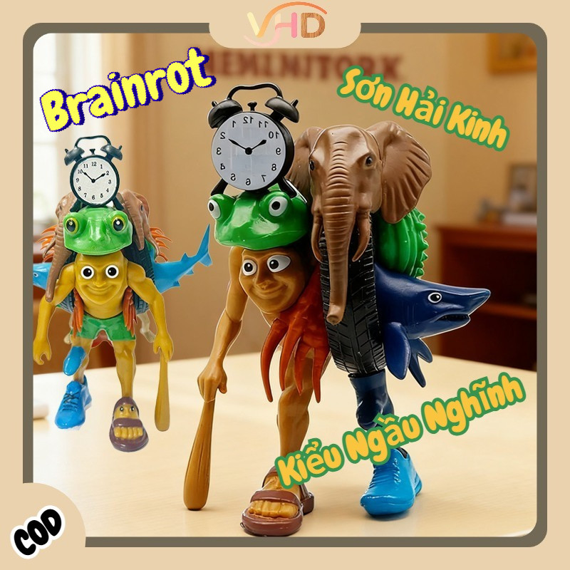 Mô hình lắp ghép 3D Tung tung sahur, mô hình thế giới Brainrot cho bé, bằng nhựa siêu bền