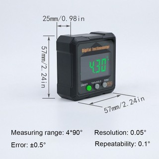 JOYFULLIFE 1 Cái Máy đo độ nghiêng kỹ thuật số, Màn hình LCD đa chức năng Công cụ tìm góc kỹ thuật số, Độ chính xác cao với thước đo Laser Thước đo mức độ góc chống nước IP54