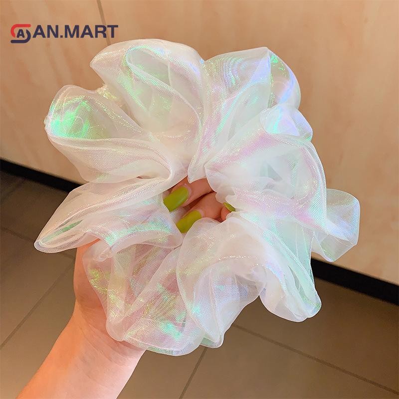 Bigdealssuper Organza Scrunchies Nữ Co Giãn Tóc Hàn Quốc Thanh Lịch Đuôi Ngựa Giá Đỡ Cao Su Dây Buộc Tóc Phụ Kiện Siêu