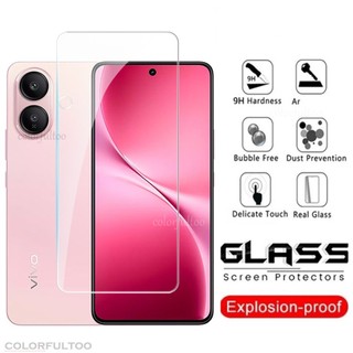 Kính cường lực phía trước 2 trong 1 9H Clear HD cho Vivo V60 Lite V 60 Lite VivoV60Lite 4G 5G 2025 Full Cover Keo dán bảo vệ màn hình máy ảnh trong suốt Phim bảo vệ ống kính phía sau