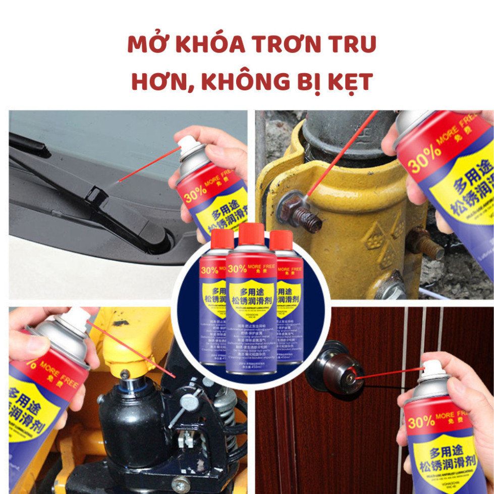 Bình xịt chăm sóc bề mặt kim loại, tẩy vết gỉ nhanh, tạo lớp bảo vệ ngăn gỉ trở lại