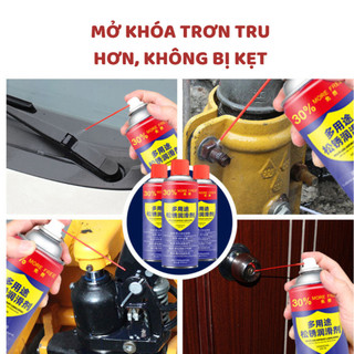 Chai xịt bôi trơn chống rỉ 450ml, tẩy rỉ và chống rỉ 2 trong 1, giảm tiếng ồn ma sát kim loại