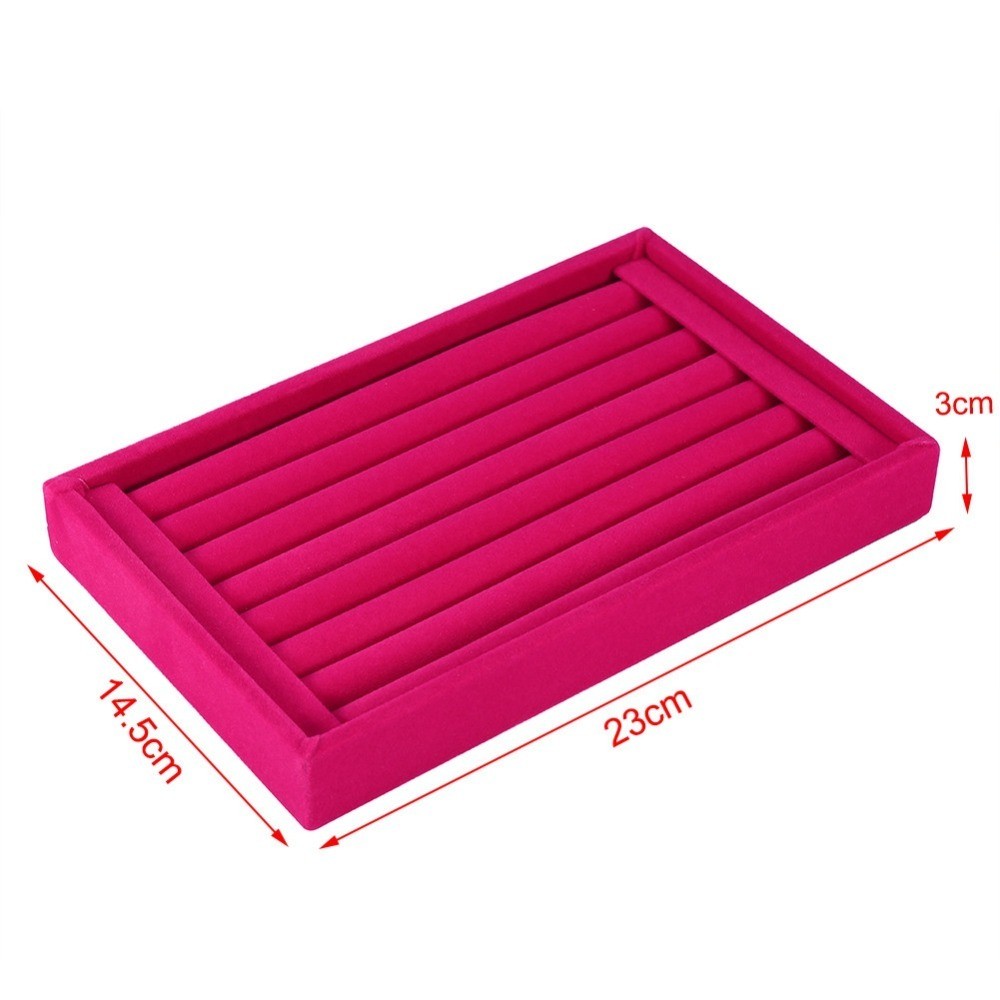 Nhẫn Khay Trưng Bày JKDESIGN - Chất Liệu Nhung Màu Đỏ, Thiết Kế 7 Khe Cắm Phù Hợp Cho Tiệc Và Trưng Bày Trang Sức