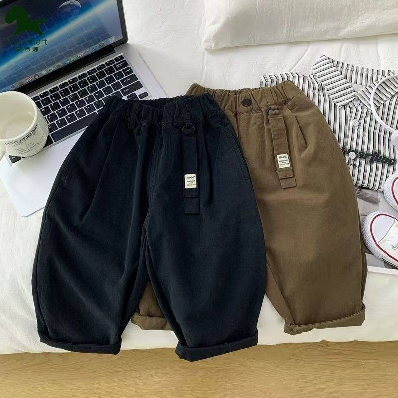 Esina Trẻ Em Nguyên Chất Quần Cotton Xuân Thu Bé Trai Quần Rời Thu Đông Phong Cách Mới Trẻ Em Bé Hàn Quốc Quần Thường Ngày
