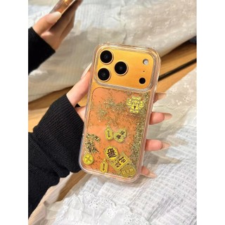 Phong Cách Trung Hoa Thần Của Sự Giàu Có Kim Sa Lấp Lánh Vàng Làm Giàu Trong Suốt Ốp Lưng Điện Thoại iPhone 17Promax 17Pro 12 13 14 15 16 Pro Max 11 Nam Nữ Điện Thoại Di Động