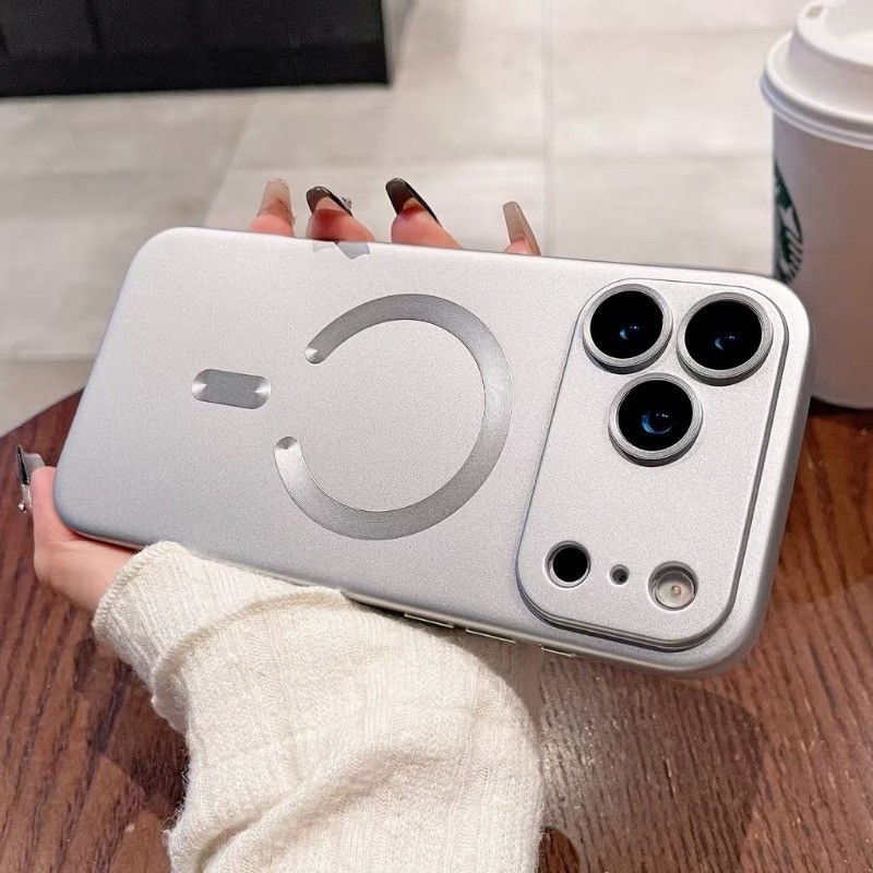 Ốp Điện Thoại Mềm Từ Tính Mờ Sang Trọng Có Gương Bảo Vệ Cho iPhone 17 16 15 14 13 12 11 Pro Max Plus 17AIR Ốp lưng Ốp Lưng